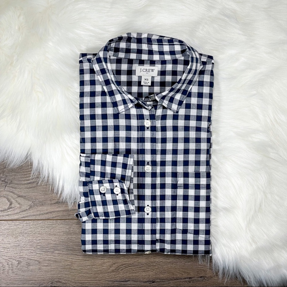 J. Crew | Gingham Lightweight Button Front Shirt